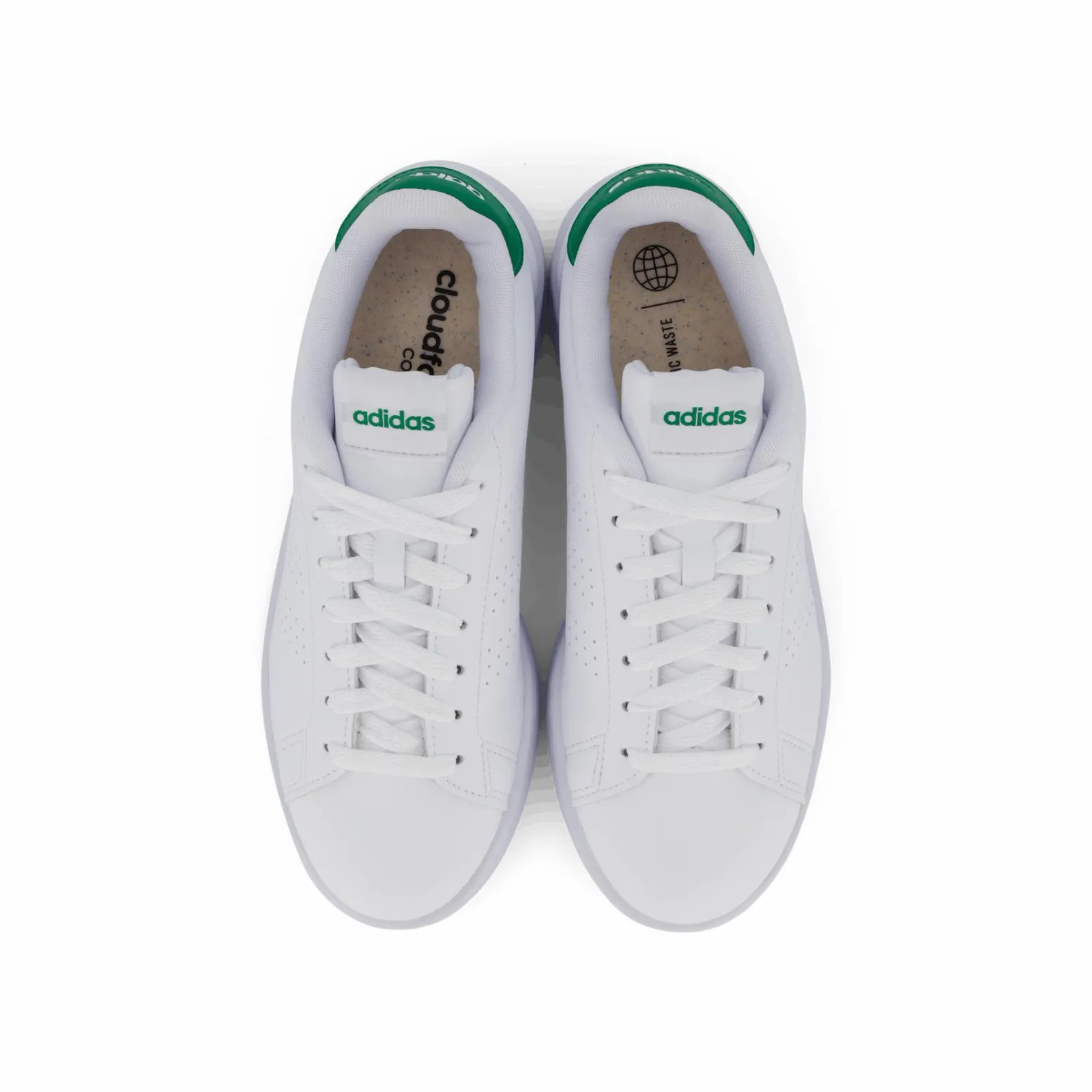 adidas Advantage Shoes Cloud White / Cloud White / Green