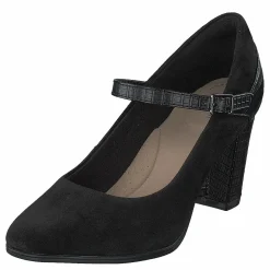 Clarks Alayna Shine Black Suede / Synthetic Combi