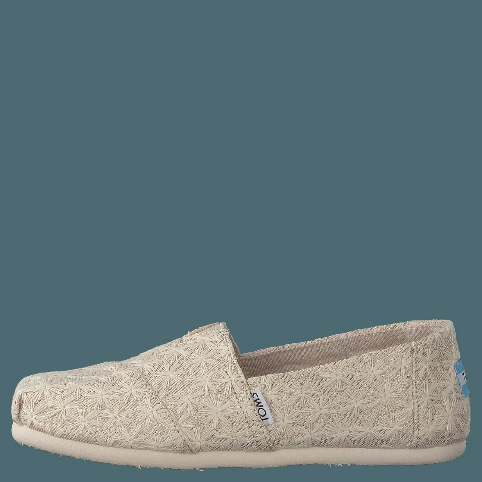 Barn Toms Alpargata Youth Natural Daisy Metallic