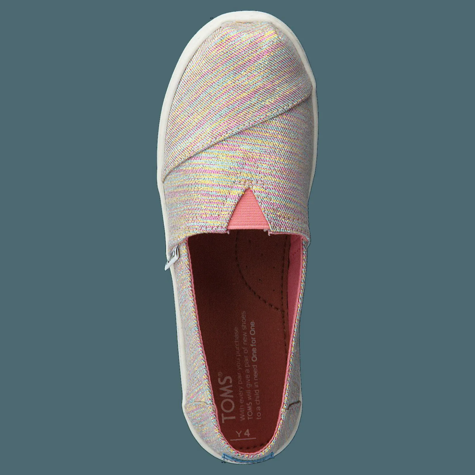 Barn Toms Alpargata Youth Pink Multi Twill Glimmer