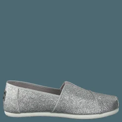 Barn Toms Alpargata Youth Silver Iridescent Glimmer