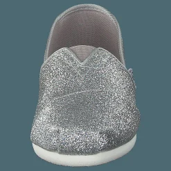 Barn Toms Alpargata Youth Silver Iridescent Glimmer