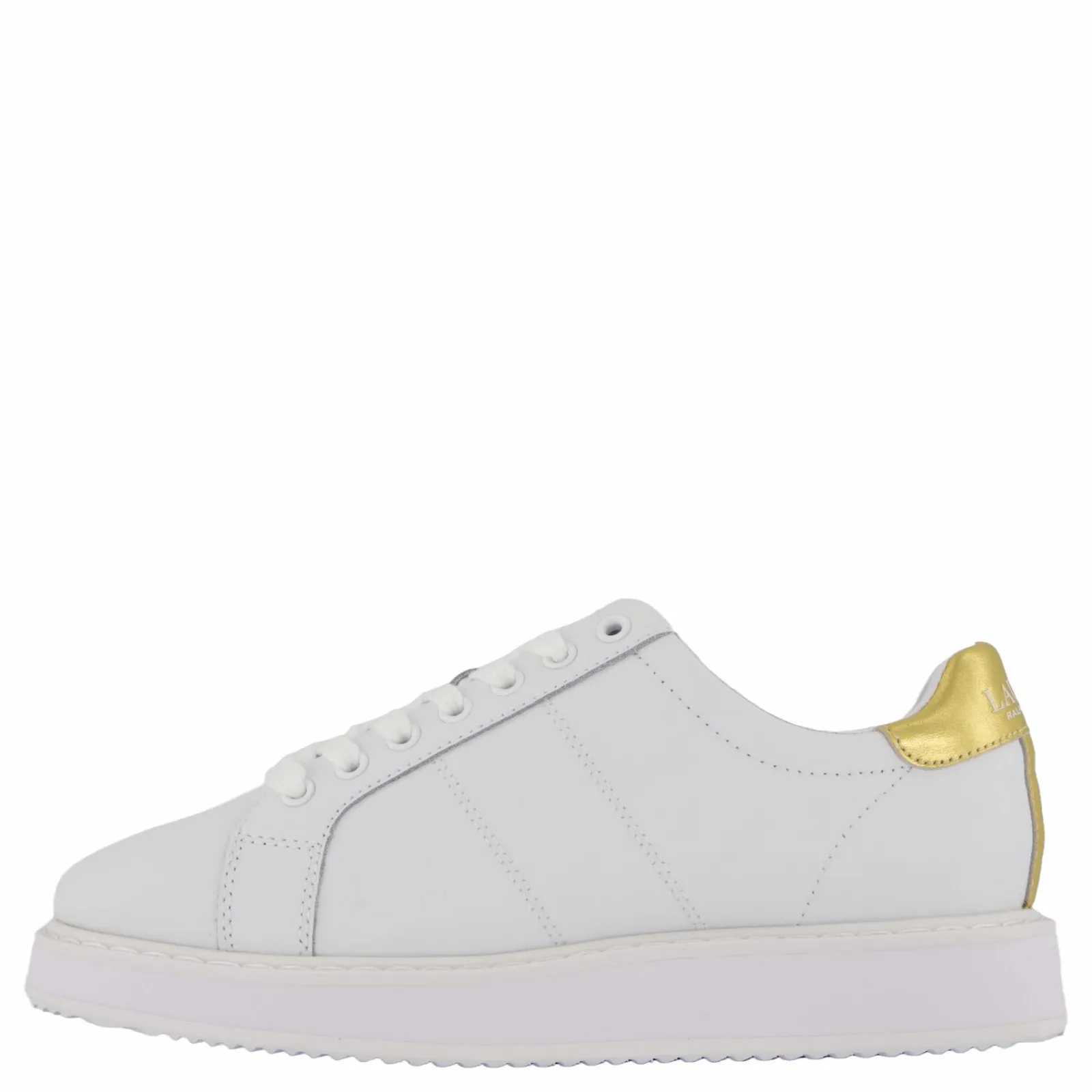 Lauren Ralph Lauren Angeline IV Action Leather Sneaker RL White / RL Gold