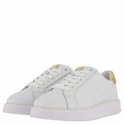 Lauren Ralph Lauren Angeline IV Action Leather Sneaker RL White / RL Gold