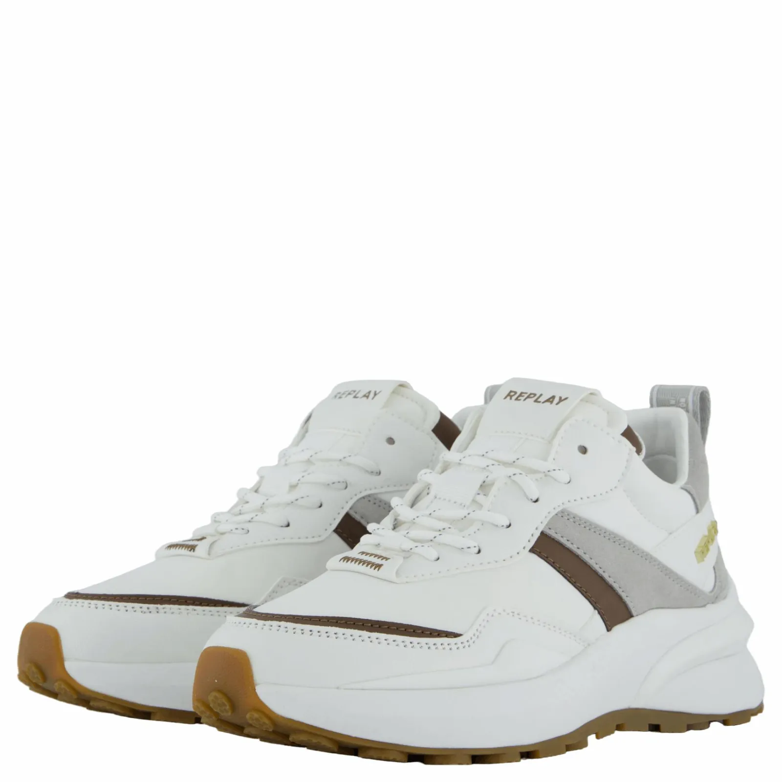 Replay Athena Run White Brown