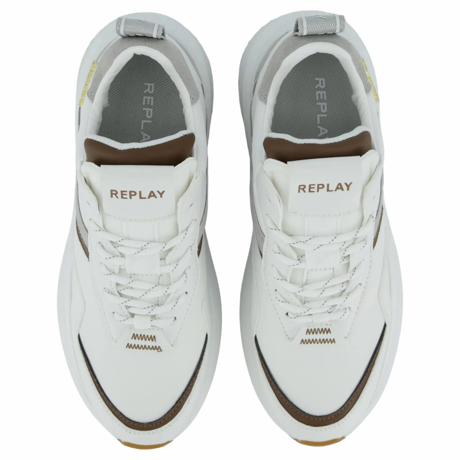 Replay Athena Run White Brown