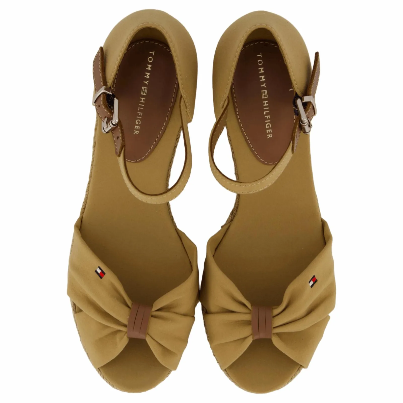 Tommy Hilfiger Basic Open Toe Mid Wedge Khaki