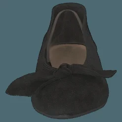 Bianco Berna Suede Bow Shoe 101 - Black 1