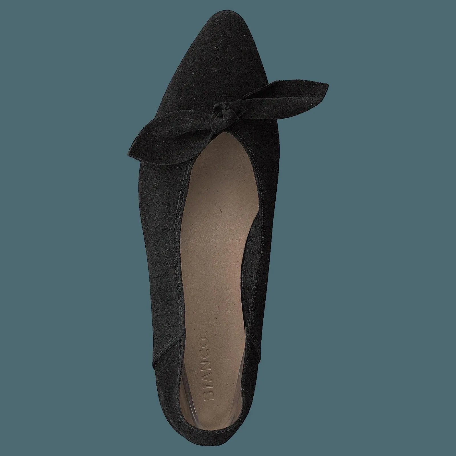 Bianco Berna Suede Bow Shoe 101 - Black 1