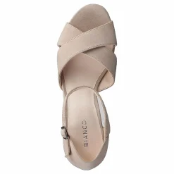 Bianco Biacate Suede Cross Sandal 271 Nougat 1