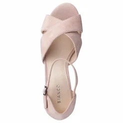 Bianco Biacate Suede Cross Sandal 491 Powder 1