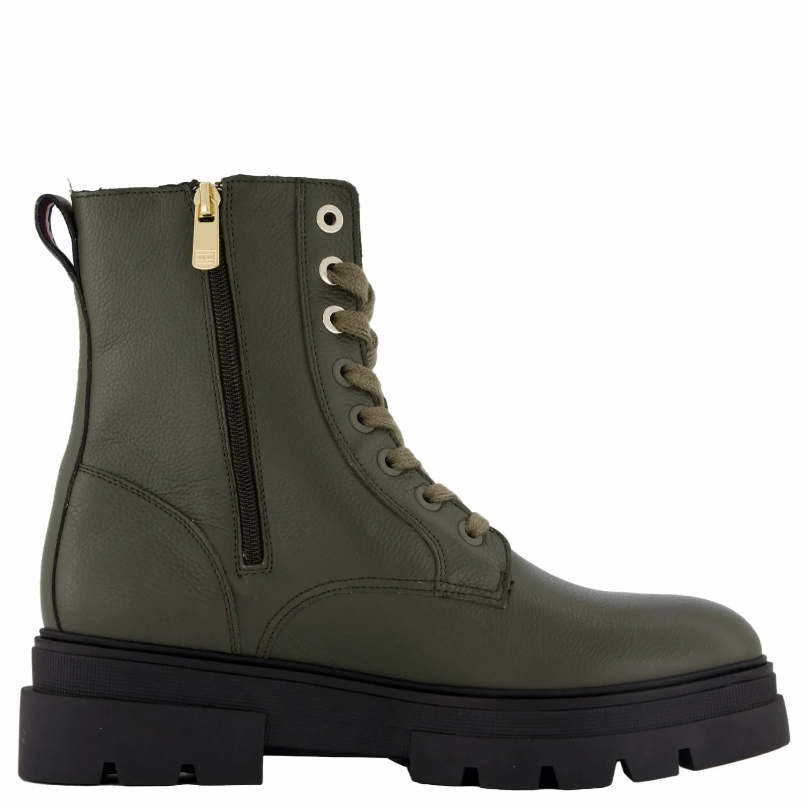 Tommy Hilfiger Bicolor Leather Lace-up Army Green