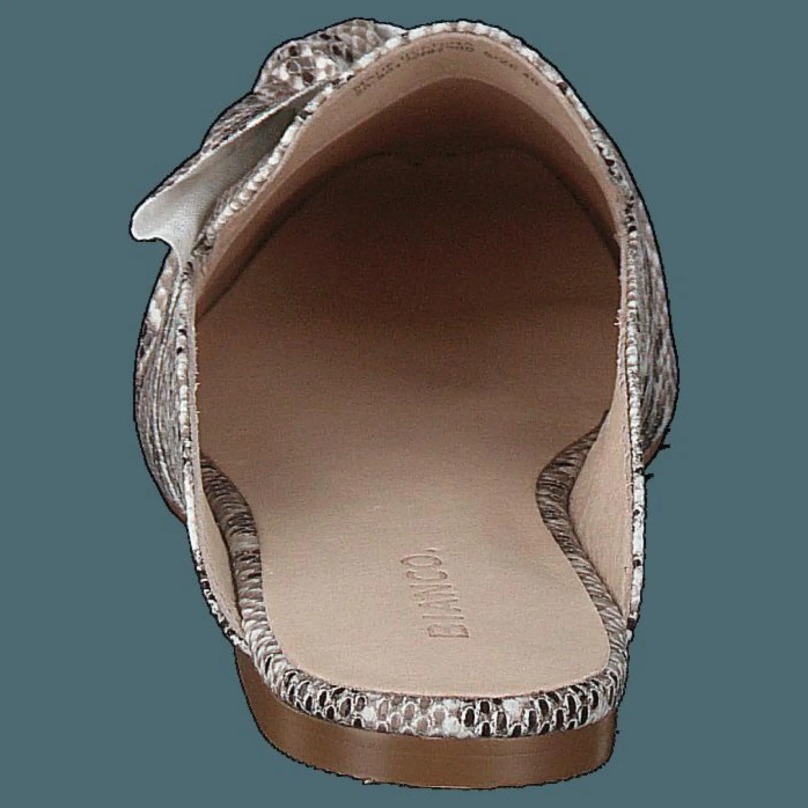 Bianco Birke Assymetric Bow Mule 610 - Snake