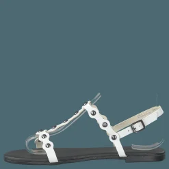 Bianco Bitt Leather Studs Sandal 800 - White
