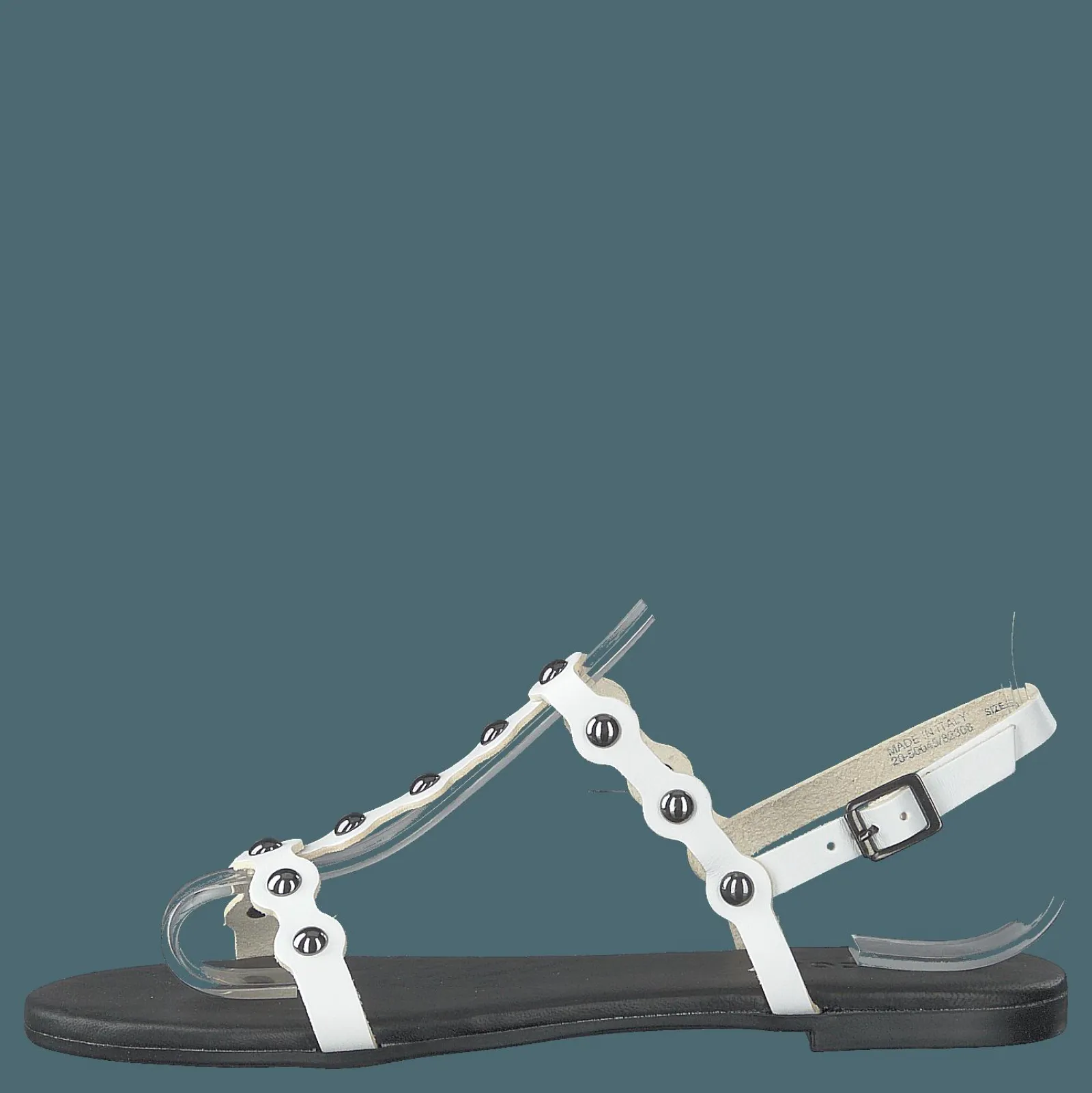Bianco Bitt Leather Studs Sandal 800 - White