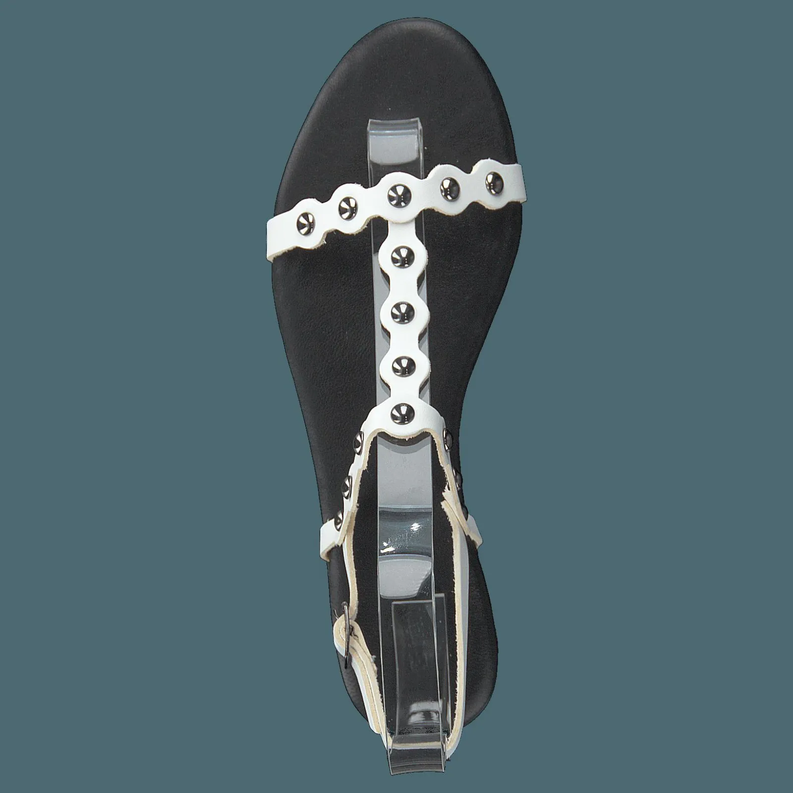 Bianco Bitt Leather Studs Sandal 800 - White