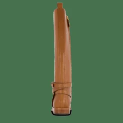 Lauren Ralph Lauren Blayke Burnished Leather Tall Boot Deep Saddle Tan