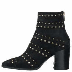 A Pair Bootlet W/Rivets Black Suede
