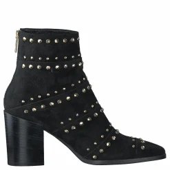 A Pair Bootlet W/Rivets Black Suede