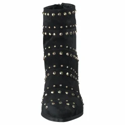 A Pair Bootlet W/Rivets Black Suede