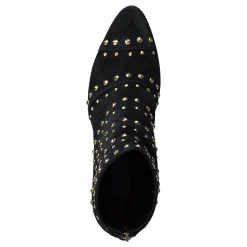 A Pair Bootlet W/Rivets Black Suede