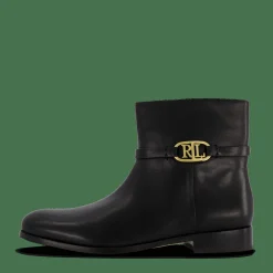 Lauren Ralph Lauren Briela Burnished Leather Bootie Black
