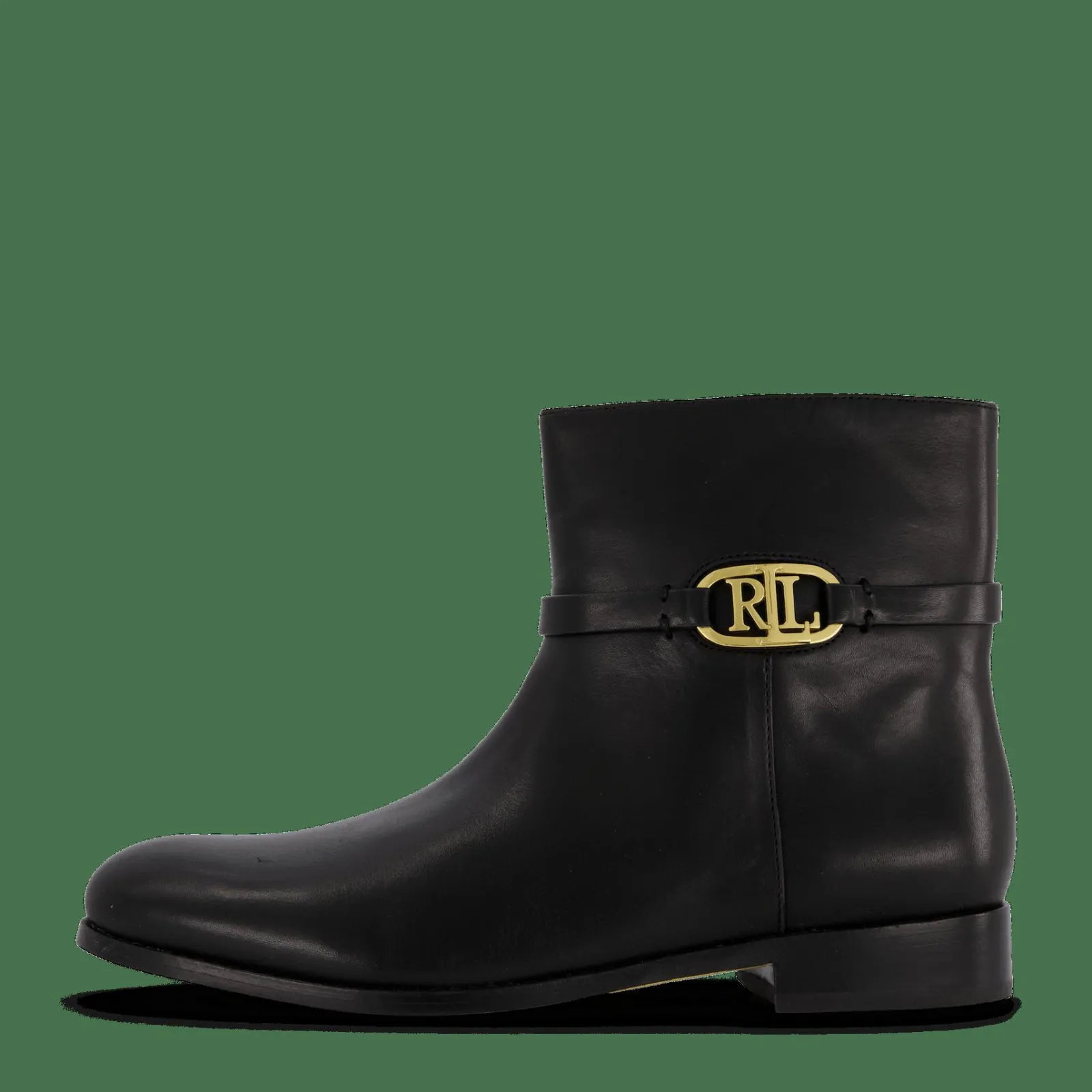 Lauren Ralph Lauren Briela Burnished Leather Bootie Black