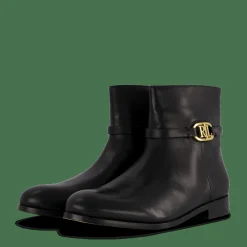 Lauren Ralph Lauren Briela Burnished Leather Bootie Black
