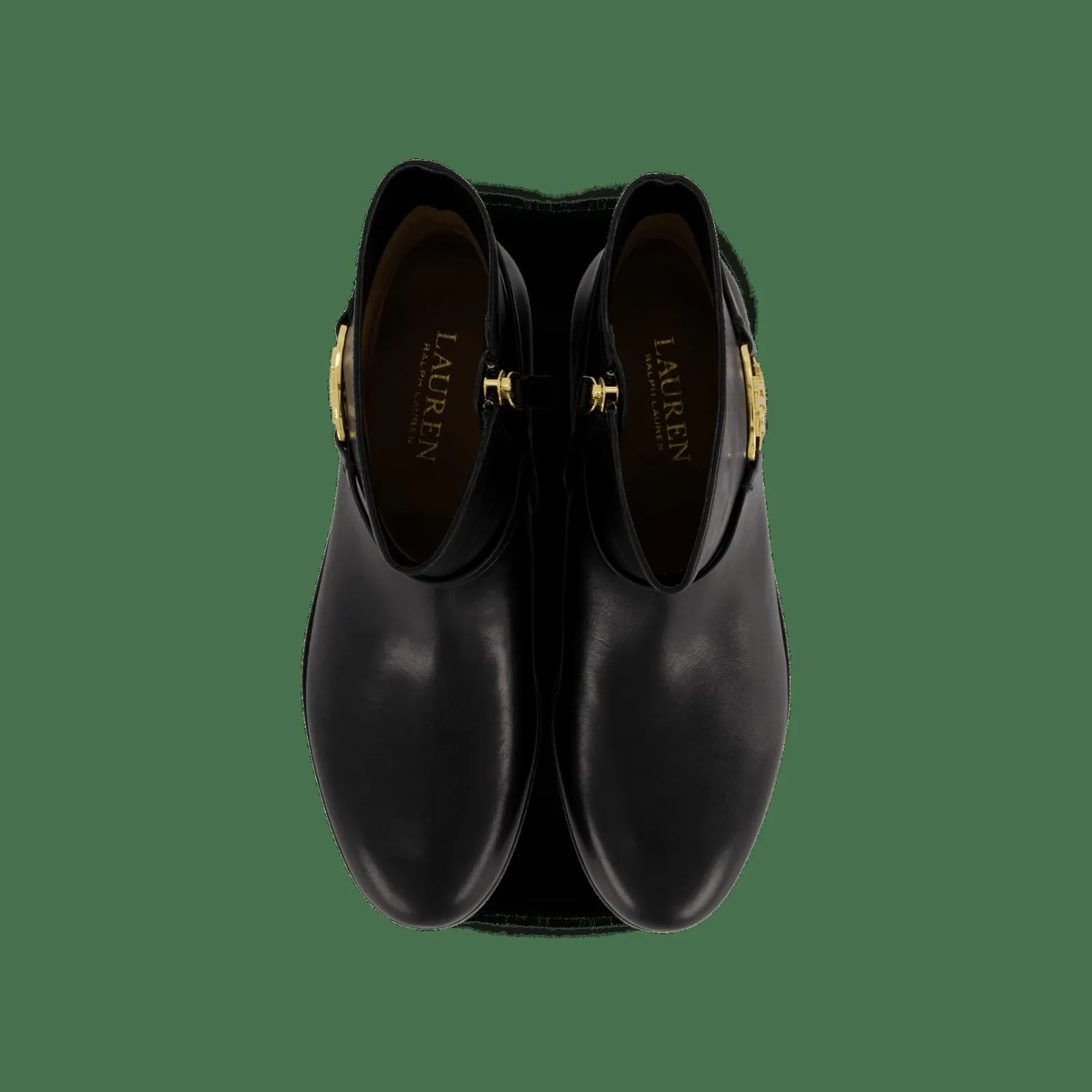 Lauren Ralph Lauren Briela Burnished Leather Bootie Black