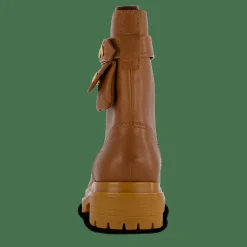 Lauren Ralph Lauren Cammie Burnished Leather Boot Deep Saddle Tan