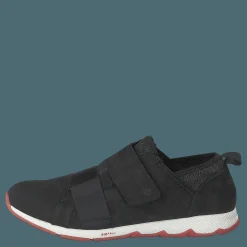 Hush Puppies Cesky Strap Slip On Black Nubuck