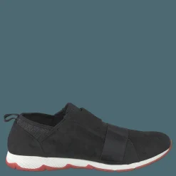 Hush Puppies Cesky Strap Slip On Black Nubuck