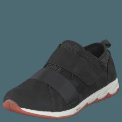 Hush Puppies Cesky Strap Slip On Black Nubuck