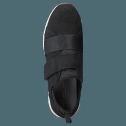 Hush Puppies Cesky Strap Slip On Black Nubuck