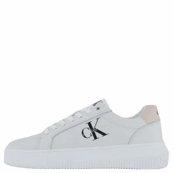 Calvin Klein Chunky Cupsole Mono Lth Wn Bright White/whisper Pink