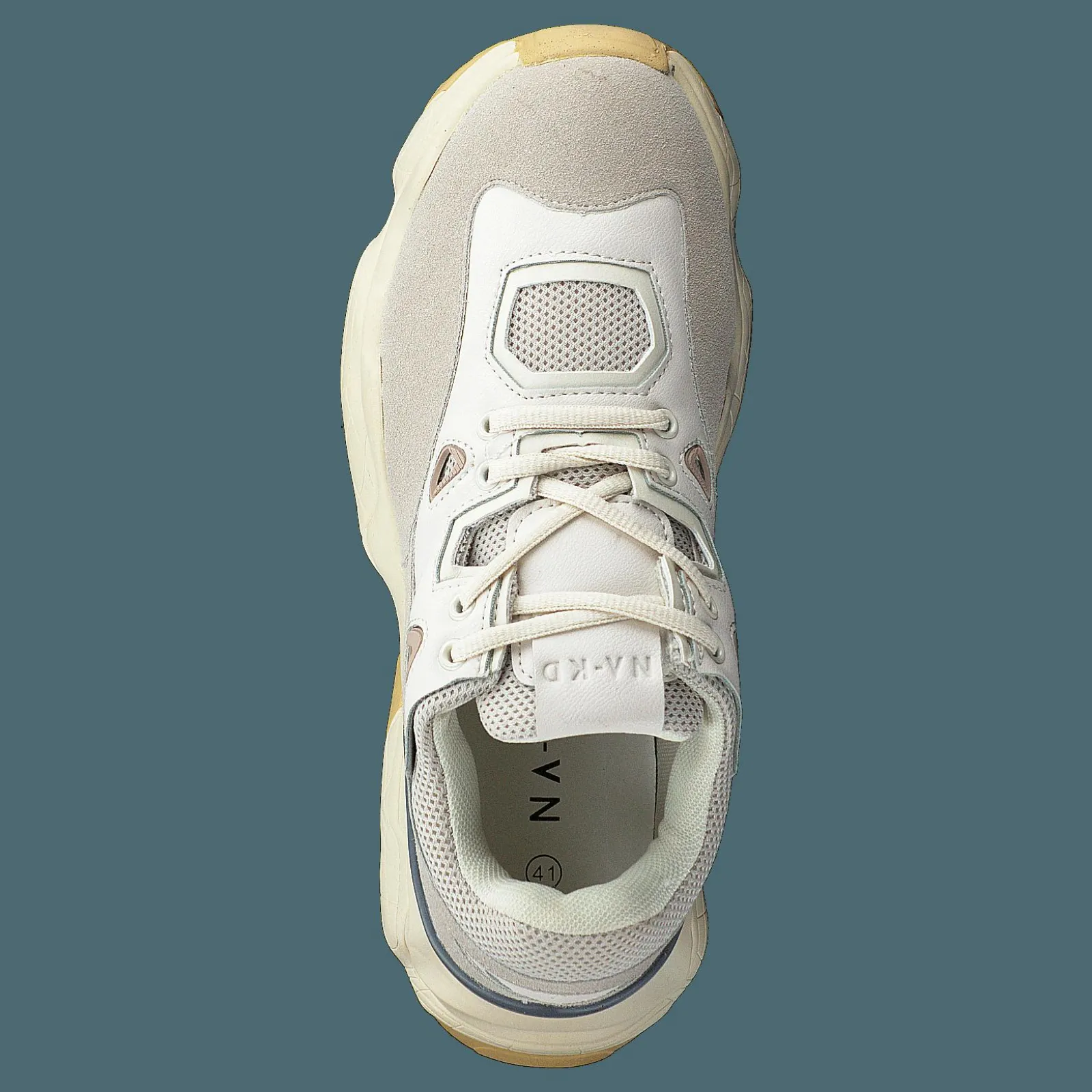 NA-KD Chunky Graphic Sole Trainers Nude