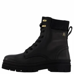 Tommy Hilfiger Cleated Lace-up Lthr Mix Mono  Black