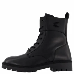 Calvin Klein Combat Boot Mid Zip Lth In Cal Triple Black