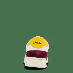 Polo Ralph Lauren Court Leather-Suede Sneaker White / Wine / Gold