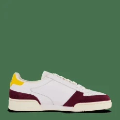 Polo Ralph Lauren Court Leather-Suede Sneaker White / Wine / Gold