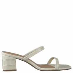 NA-KD Croc Squared Strap Sandals Offwhite