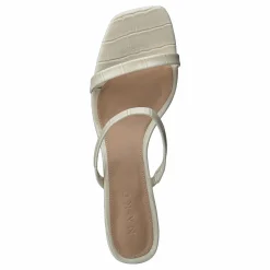 NA-KD Croc Squared Strap Sandals Offwhite