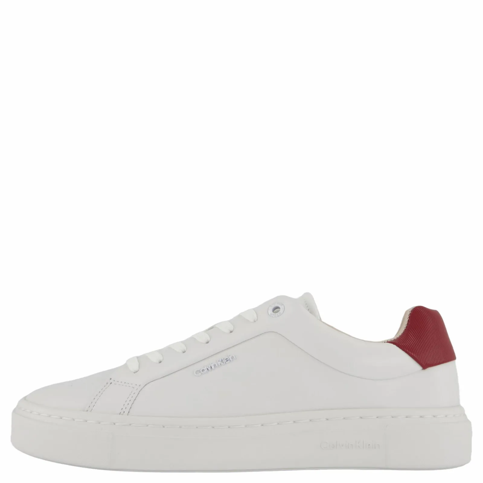 Calvin Klein Cupsole Lace Up W/ml Lth Bright White/winery