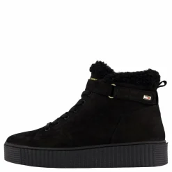 Tommy Hilfiger Faux Fur Nubuck Low Lace-up Black