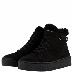 Tommy Hilfiger Faux Fur Nubuck Low Lace-up Black
