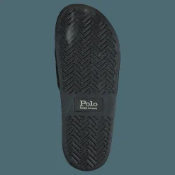 Polo Ralph Lauren Faux-Shearling–Lined Suede Slide Black