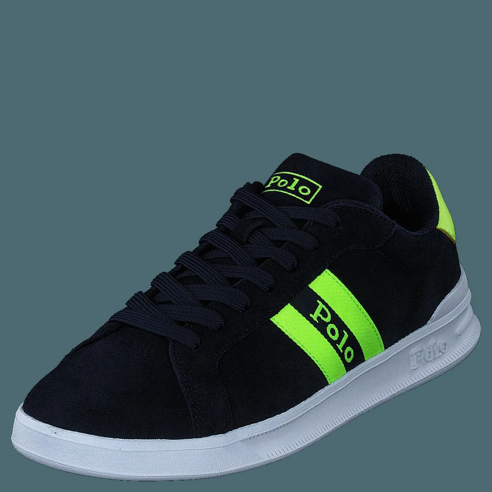 Polo Ralph Lauren Heritage Court II Suede Sneaker Hunter Navy/Safety Yellow Polo