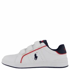 Barn Ralph Lauren Junior Heritage Court Iii Ez C-white Smooth/navy W/ Navy Pp