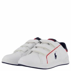 Barn Ralph Lauren Junior Heritage Court Iii Ez C-white Smooth/navy W/ Navy Pp