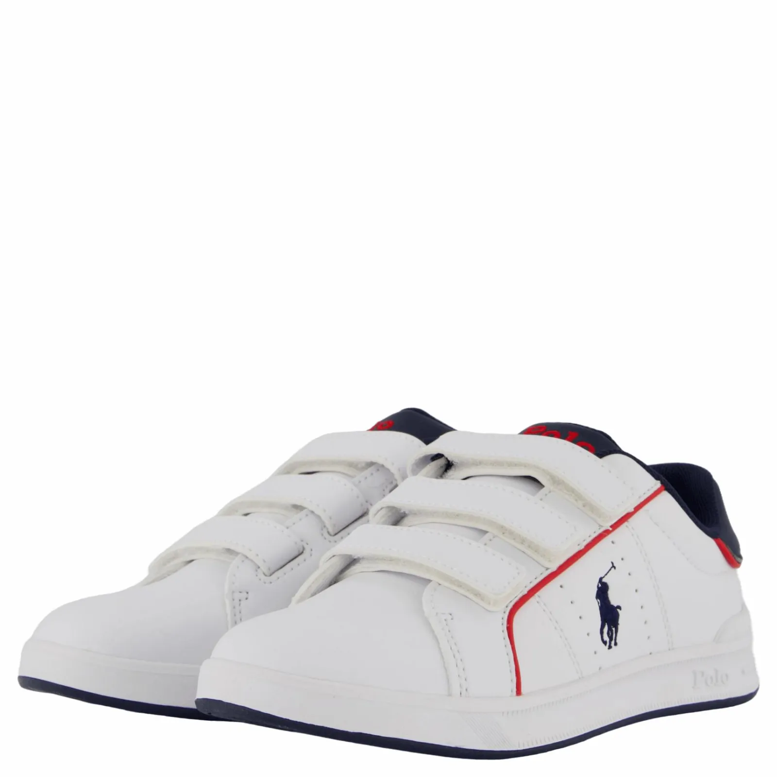 Barn Ralph Lauren Junior Heritage Court Iii Ez C-white Smooth/navy W/ Navy Pp